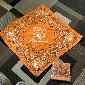Tito’s vodka 2pc brand new orange bandana for $10